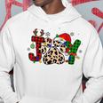 Joy Christmas Dog Paws Xmas Lights Leopard Buffalo Plaid Pjs Men Hoodie Graphic Print Hooded Sweatshirt Funny Gifts