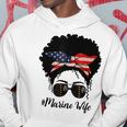 Marine Life Marine Military Wife Messy Bun Black Womens Hoodie Unique Gifts
