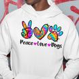 Peace Love Dogs Tie Dye Dog Paw Dog Mom Cute Mothers Day Hoodie Unique Gifts