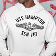 Uss Hampton Ssn 767 Attack Submarine Badge Vintage Hoodie Funny Gifts