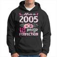 18 Years Old Gifts Made In 2005 Floral 18Th Birthday Women Hoodie
