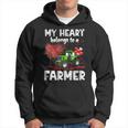 My Heart Belongs To A Farmer Valentine For Farmer Wife   Men Hoodie Graphic Print Hooded Sweatshirt