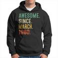 43 Years Old Gifts Awesome Since March 1980 43Rd Birthday Hoodie
