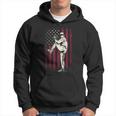 American Flag Pitcher Baseball Apparel - Baseball Hoodie