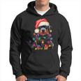 Black Lab Labrador Christmas Tree Light Pajama Dog Xmas Men Hoodie Graphic Print Hooded Sweatshirt