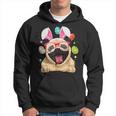 Cute Bunny Pug Dog Face Easter Eggs Easter Day Hoodie