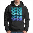First Name Taylor - Colorful Modern Repeated Text Retro Hoodie