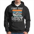 First Time Dad Est 2021 Gift New Dad Retro Vintage Colors Hoodie