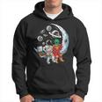 Funny Astronaut And Alien Love Eating Pizza Exploring Space Hoodie