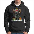 Funny Black Lab Dog Christmas Reindeer Christmas Lights Men Hoodie Graphic Print Hooded Sweatshirt