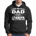 Funny Fathers Day I Have Two Titles Dad And Grandpa Hoodie