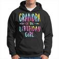 Grandpa Of The Birthday For Girl Tie Dye Colorful Bday Girl Hoodie