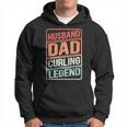 Husband Dad Curling Legend Curler Rock On Retro Curling Hoodie