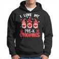 I Love My Pre-K Gnomies Cute Valentines Day Teacher Gifts Men Hoodie Graphic Print Hooded Sweatshirt