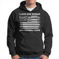 I Love One Woman & Several Guns Vintage Usa Flag Dad Grandpa Men Hoodie Graphic Print Hooded Sweatshirt