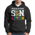 I Wear Blue For My Son Autism Awareness Day Mom Dad Parents Hoodie