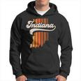 Indiana Vintage Retro 70S Style Stripe State Silhouette Hoodie