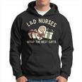 Labor And Delivery Nurse Christmas Matching Midwife Xmas Men Hoodie Graphic Print Hooded Sweatshirt