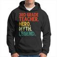 Lehrer Der 3 Klasse Held Mythos Legende Vintage-Lehrertag Hoodie