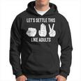 Lets Settle This Like Adults Funny Rock Paper Scissor Hoodie