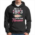 Made In 1983 Floral 40 Year Old 40Th Birthday Gifts Women Hoodie