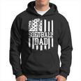 Mens Daddy Fathers Day Proud Softball Dad American Flag Ball Dad Hoodie