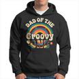 Mens Retro Groovy Daddy Matching Family 1St Birthday Party Hoodie