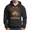 Mens Vintage Father Day Only Papa Rides Motorcycle Cool Biker Dad Hoodie