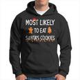 Most Likely To Eat Santas Cookies Family Funny Christmas Men Hoodie Graphic Print Hooded Sweatshirt