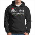Most Likely To Offer Santa A Beer Funny Drinking Christmas V4 Men Hoodie Graphic Print Hooded Sweatshirt