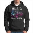Music Is My Happy Place Inspiring Music Novelty Gift Hoodie