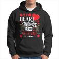 My Heart Belongs To A Veteran Awesome Valentines Day Men Hoodie Graphic Print Hooded Sweatshirt