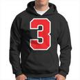 Number 3 Sports Jersey Birthday Age Lucky Number Red White Men Hoodie
