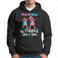 Pink Or Blue Cousin Loves You Black Baby Gender Reveal Party Hoodie