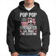 Pop Pop Firefighter The Man The Legend Retro Usa Flag Hoodie