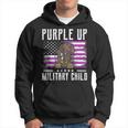 Purple Up Military Child Boots Us Flag April Month Military Hoodie
