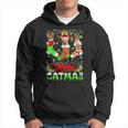 Sphynx Cat Christmas Santa Hat Scarf Holiday Cute Men Hoodie Graphic Print Hooded Sweatshirt