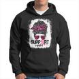 Support Squad Messy Bun Pink Warrior Breast Cancer Awareness V2 Hoodie