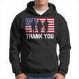 Thank You American Flag Military Heroes Veteran Day Design Men Hoodie Graphic Print Hooded Sweatshirt