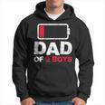Vintage Dad Dad Of 2 Boys Battery Low Fathers Day Hoodie