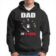 Vintage Dad Dad Of 4 Kids Battery Low Fathers Day Hoodie