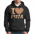 Vintage I Love Pizza Love Eating Pizza Heart Shaped Pizza Hoodie