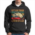 Vintage Lets Eat Trash And Get Hit By A Car Retro Opossum Hoodie