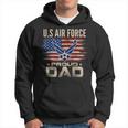 Vintage US Air Force Proud Dad With American Flag Hoodie