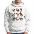 Christmas Deer Dachshund Custom Dog Name Santa Hat Xmas Tree Men Hoodie