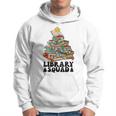 Christmas Library Squad Christmas Tree Book Lover Librarian Men Hoodie Graphic Print Hooded Sweatshirt