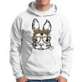 Funny Cute Bunny Wearing Glasses Leopard Easter Day Hoodie