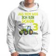 Kinder Ich Bin Schon 3 Traktor Hoodie für Jungen, Trecker Motiv