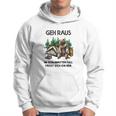 Lustiges Camping Hoodie Geh Raus, frisst dich ein Bär, Spruch Tee