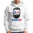 Mens Mens Cheer Dad Fathers Day Patriotic 4Th Of July Beard Dad Hoodie
